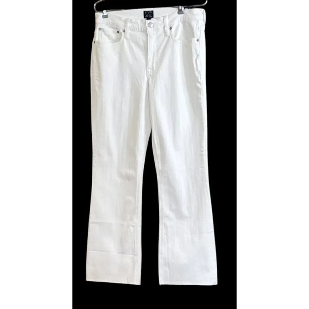 J. Crew Women's Tall Mid-Rise Flare Crop White 29 Tall NWT